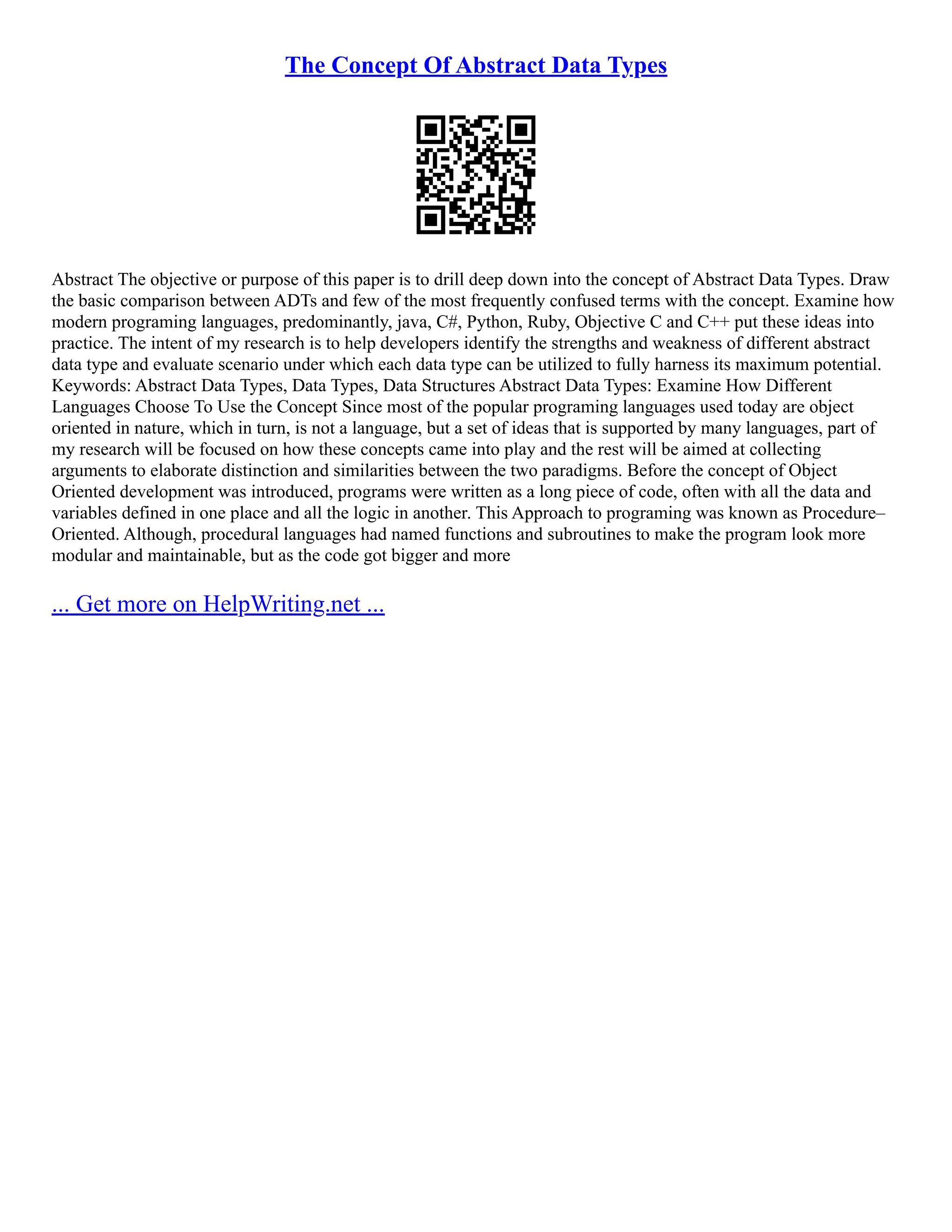 The Concept Of Abstract Data Types | PDF | Programming Languages ...