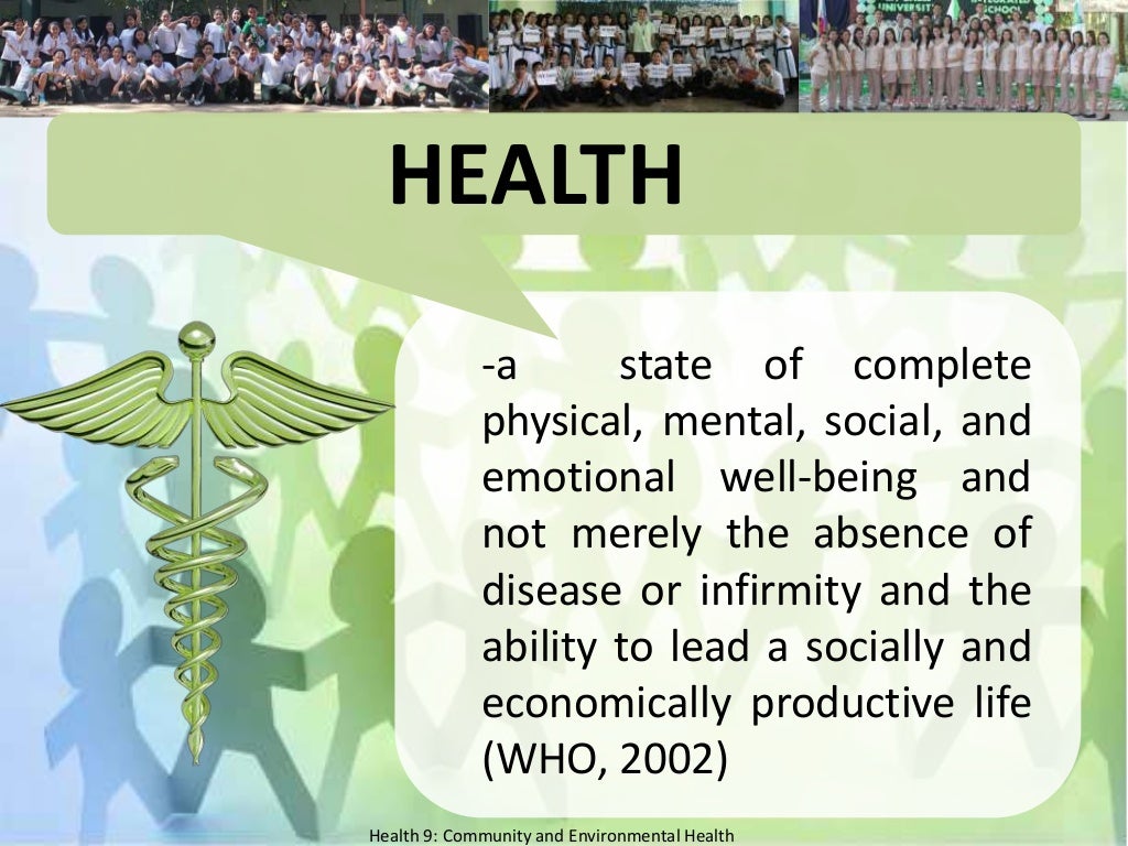 The concept of community and environmental health