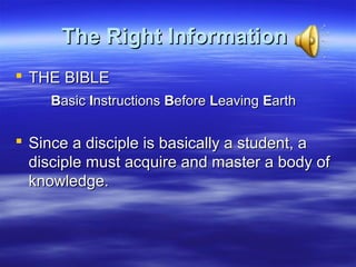 The concept of discipleship lesson 3 for simple bible basics | PPT