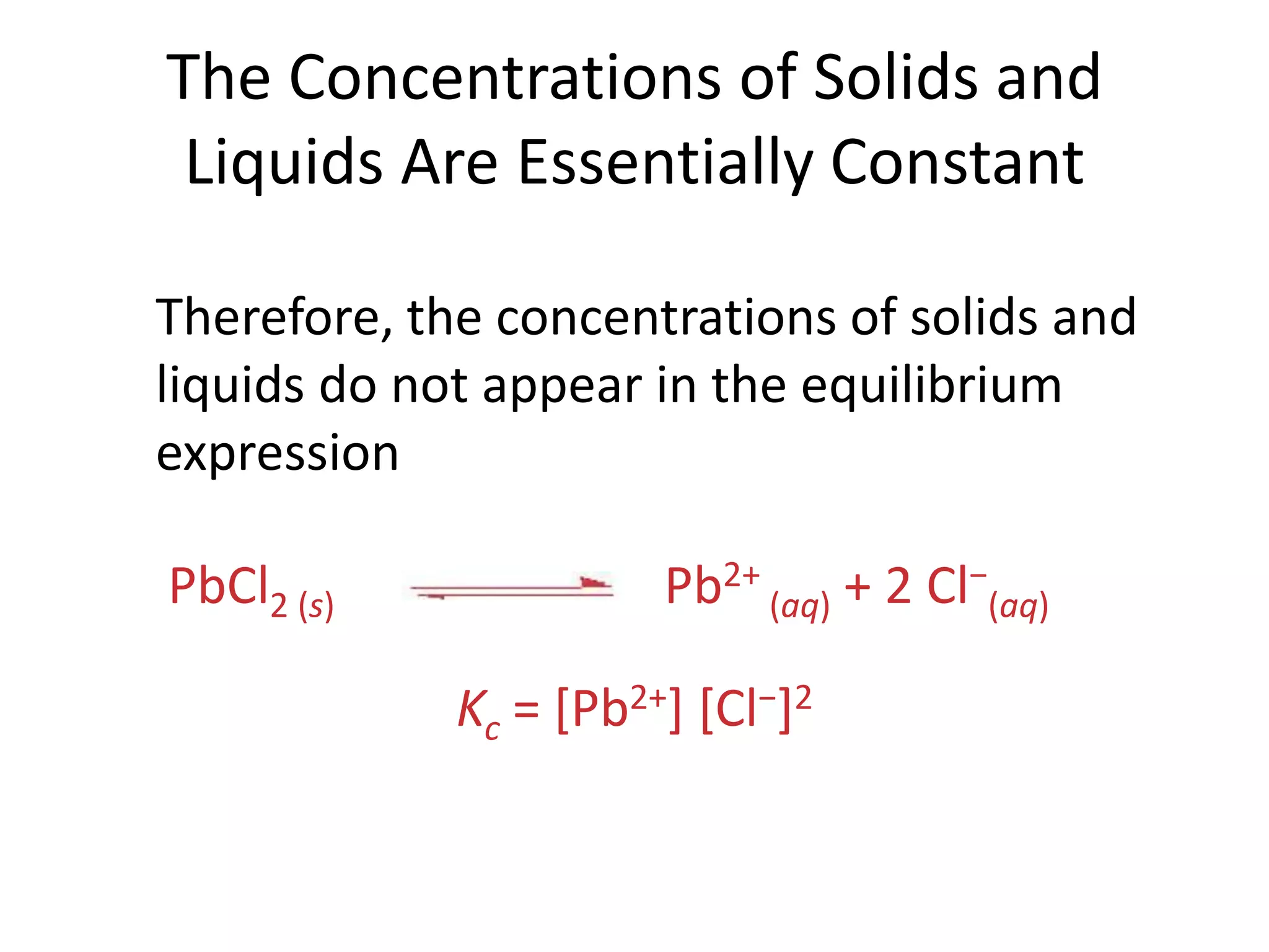 Equilibrium CalculationsH2 (g) + I2 (g)2 HI (g)A closed system initially containing1.000 x 10−3 M H2 and 2.000 x 10−3 M I2At 448C is allowed to reach equilibrium.  Analysis of the equilibrium mixture shows that the concentration of HI is 1.87 x 10−3 M.  Calculate Kc at 448C for the reaction taking place, which is