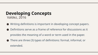 The Concept Paper Practical Research for Grade 11 | PPTX