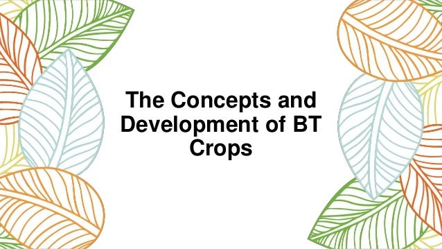 The Concepts and
Development of BT
Crops
 