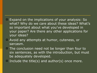The conclusion paragraph | PPT