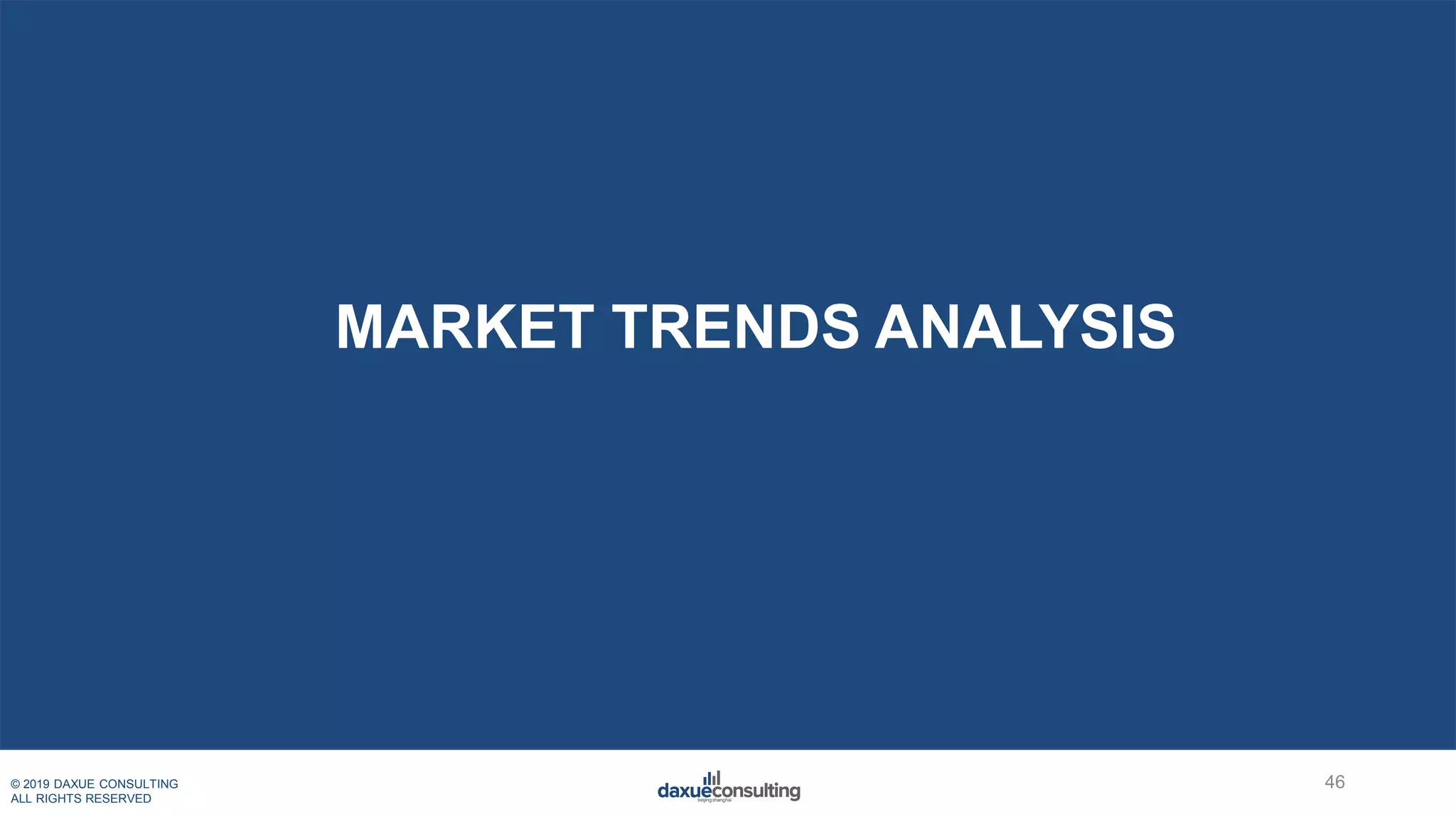 © 2019 DAXUE CONSULTING
ALL RIGHTS RESERVED
MARKET TRENDS ANALYSIS
46
 