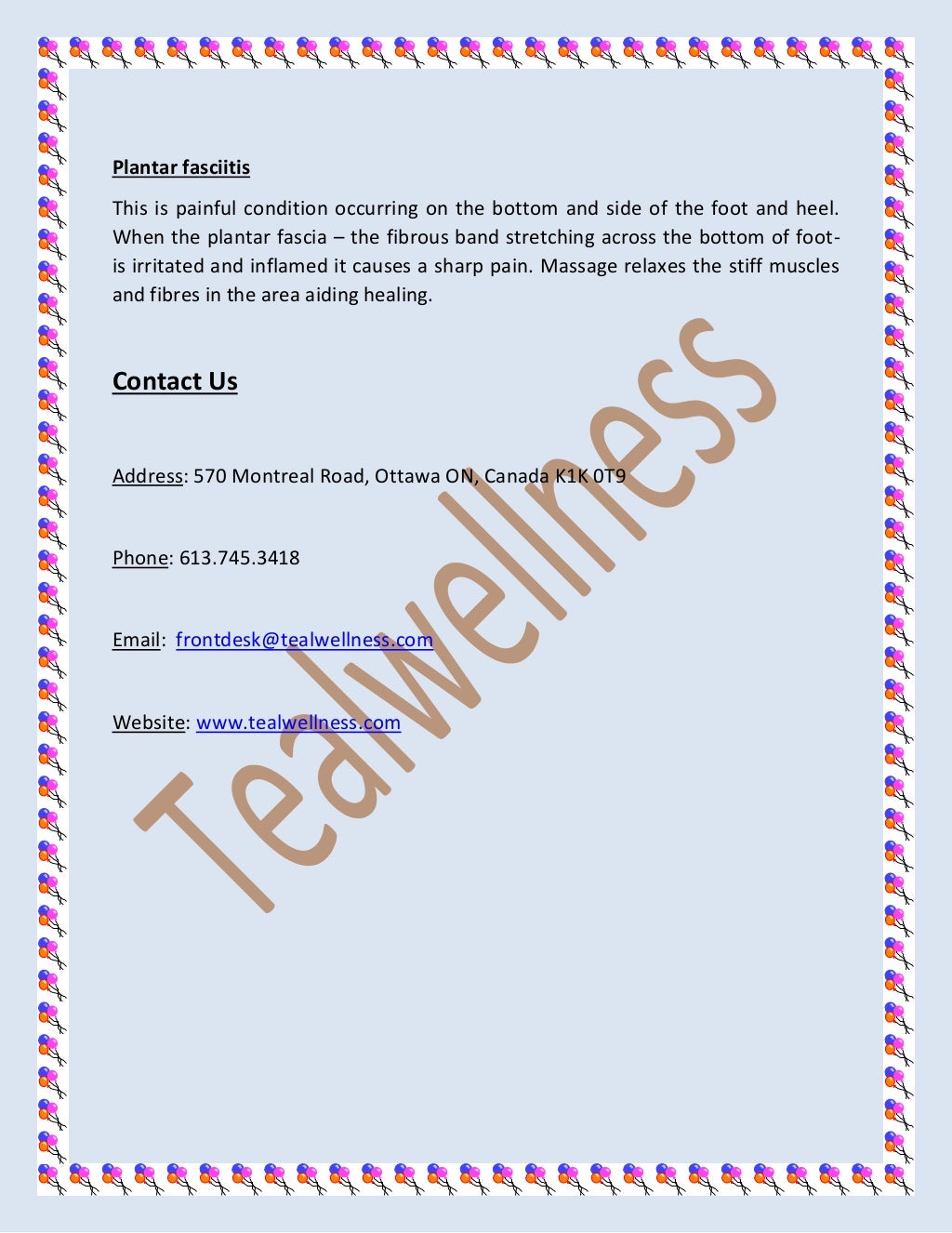 The conditions treated by registered massage therapy ottawa