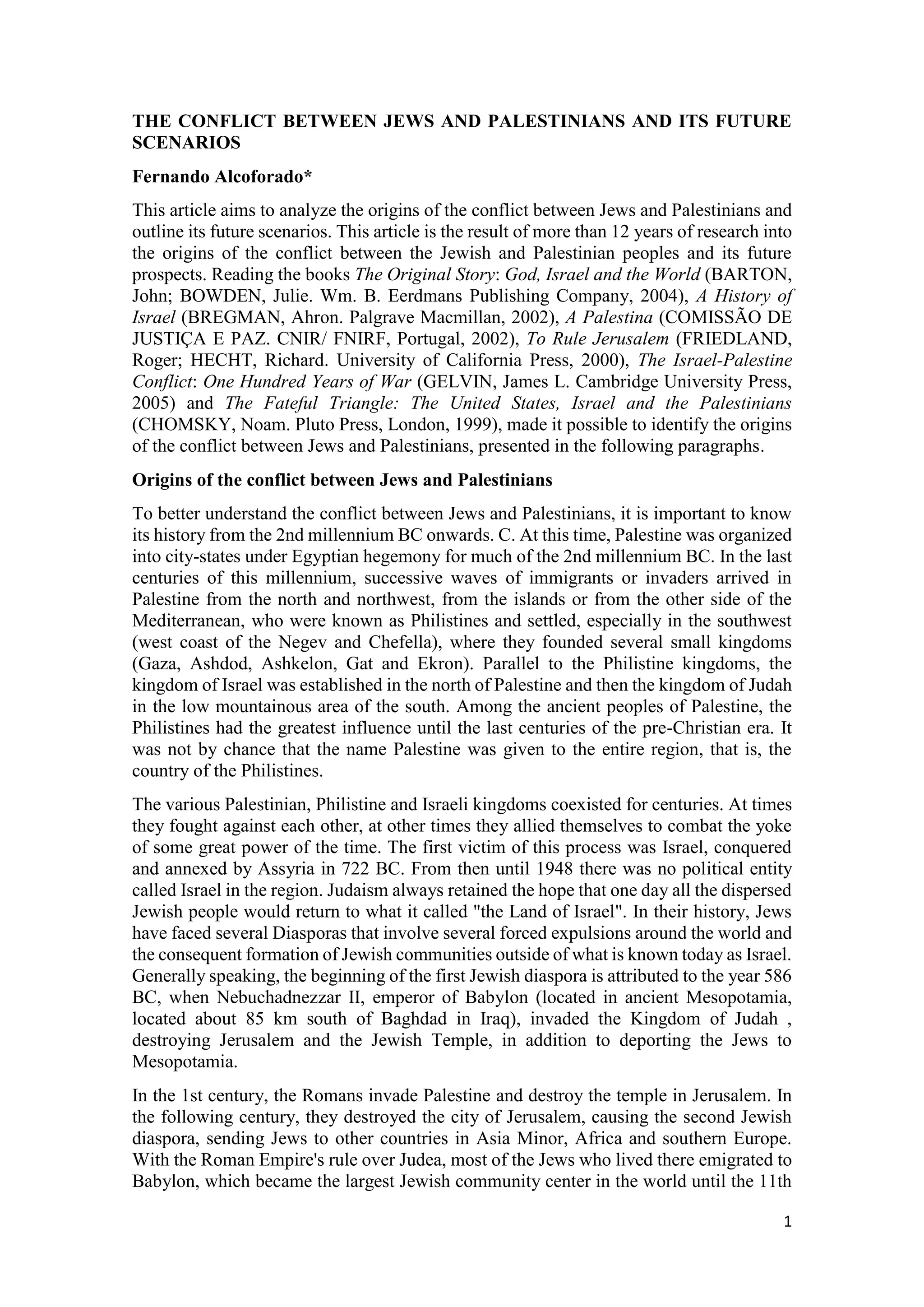 THE CONFLICT BETWEEN JEWS AND PALESTINIANS AND ITS FUTURE SCENARIOS.pdf