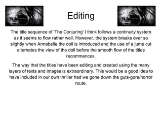 AS Media Textual Analysis - The Conjuring | ODP