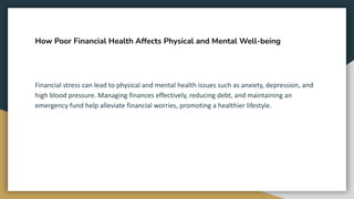 The Connection Between Health and Financial Wealth | PDF