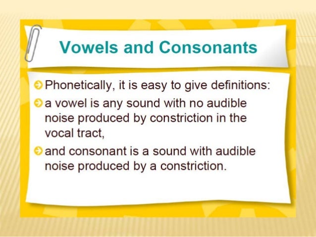 The consonant sounds