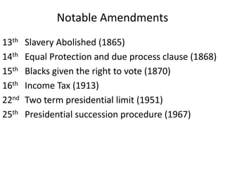 13th Amendment Process The Constitution and Federalism | PPTX
