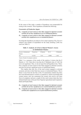 The constraints of rural women in informal economic activities in imo ...