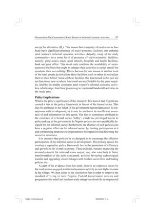 The constraints of rural women in informal economic activities in imo ...