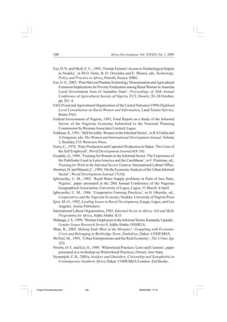 The constraints of rural women in informal economic activities in imo ...