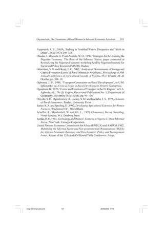 The constraints of rural women in informal economic activities in imo ...