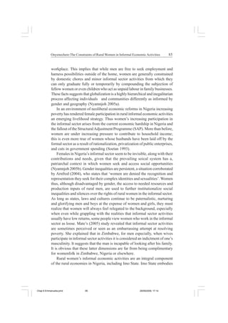 The constraints of rural women in informal economic activities in imo ...