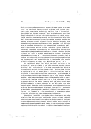 The constraints of rural women in informal economic activities in imo ...
