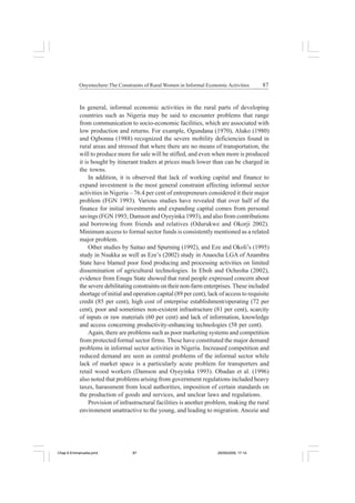 The constraints of rural women in informal economic activities in imo ...