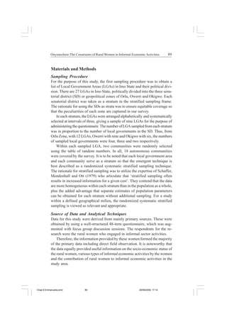 The constraints of rural women in informal economic activities in imo ...