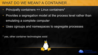 Containers #101 Meetup: Containers & OpenStack | PPTX