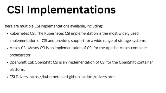 The Container Storage Interface (CSI) | PDF