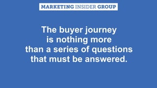 CLICK TO EDIT MASTER TITLE
Click to edit Master subtitle style
The buyer journey
is nothing more
than a series of questions
that must be answered.
 