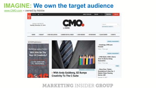 CLICK TO EDIT MASTER TITLE
Click to edit Master subtitle style
IMAGINE: We own the target audience
www.CMO.com -- owned by Adobe
 