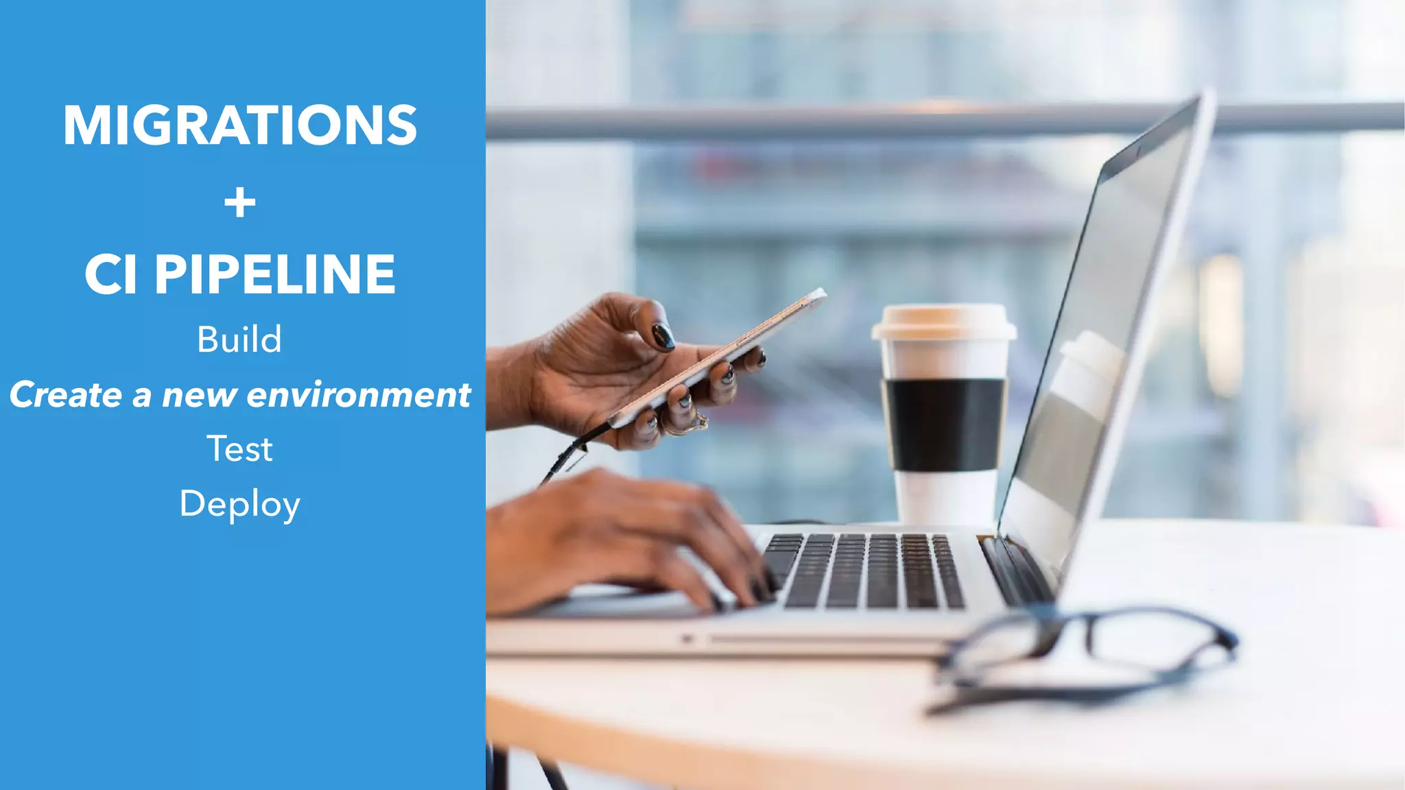 MIGRATIONS
+
CI PIPELINE
Build
Create a new environment
Test
Deploy
 
