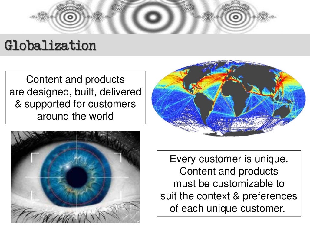 Globalization Content and productsare designed,