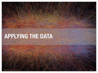 APPLYING THE DATA




@danieleizans | #confab12   34
 