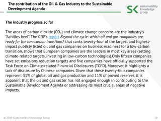 The contribution of the Oil & Gas industry to the Sustainable Development Agenda