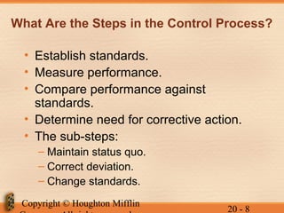 Two Step Control Process The controlling process | PPT