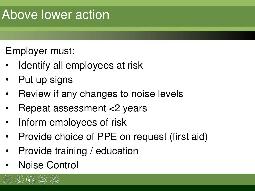 The control of noise at work regulations