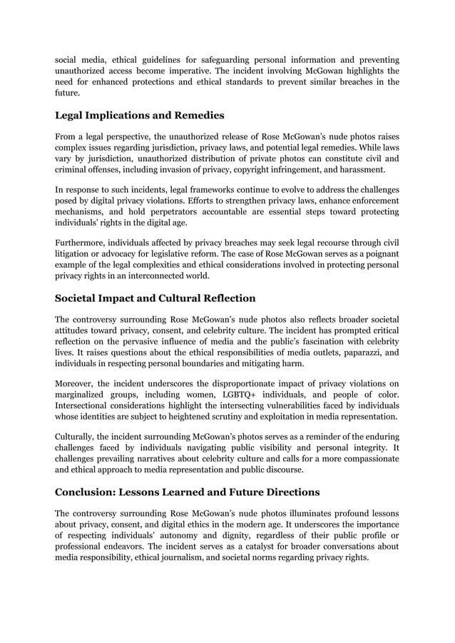 The Controversial Story of Rose McGowan’s Nude Photos Revealed.pdf Internet Safety Parenting