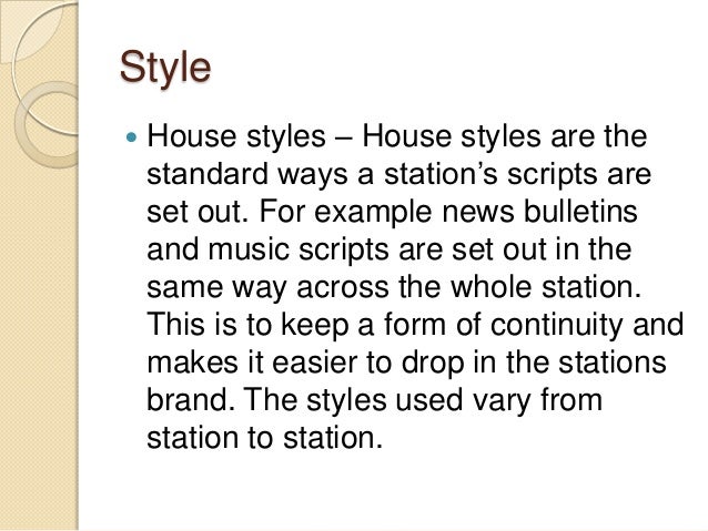 the conventions of script writing in radio