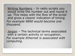 The Conventions of Speech Writing for Radio | PPTX