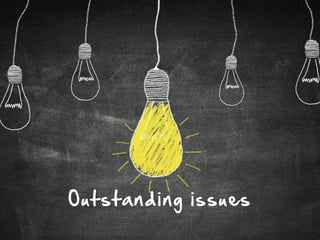 Outstanding issues
 