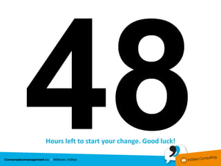 Hours left to start your change. Good luck!
 