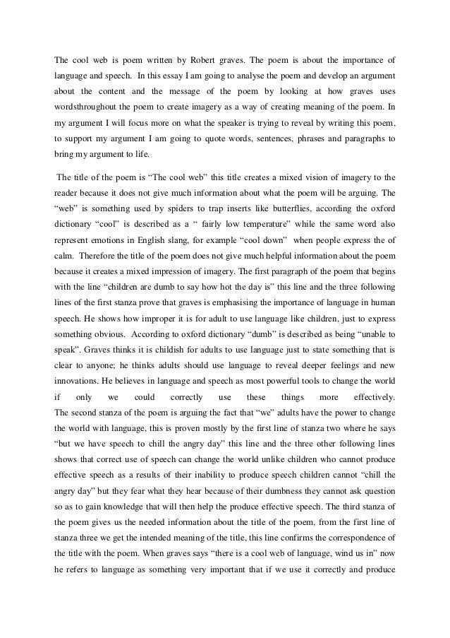 Robert graves poetry essay