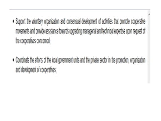 The cooperative development authority