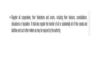 The cooperative development authority