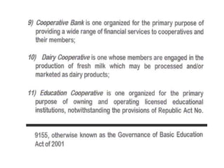 The cooperative development authority