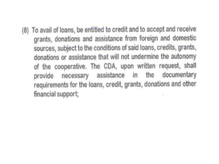 The cooperative development authority