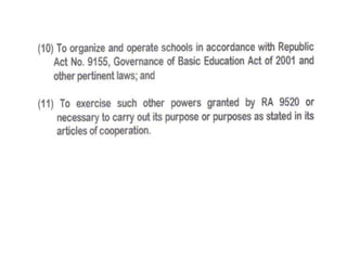 The cooperative development authority