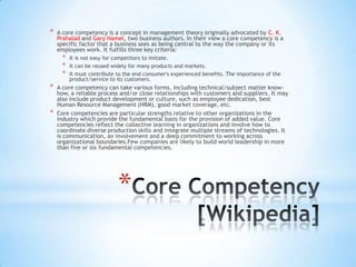The Fallacy Of Prahalad and Hamel's Core Competency - Aditya Yadav | PPTX