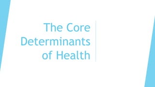 The Core
Determinants
of Health
 