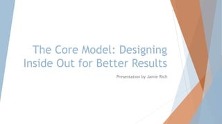 The Core Model: Designing
Inside Out for Better Results
Presentation by Jamie Rich
 
