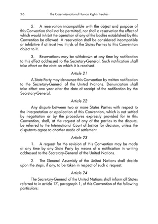 Human Rights Incompatible The Core International Human Rights Treaties | PDF