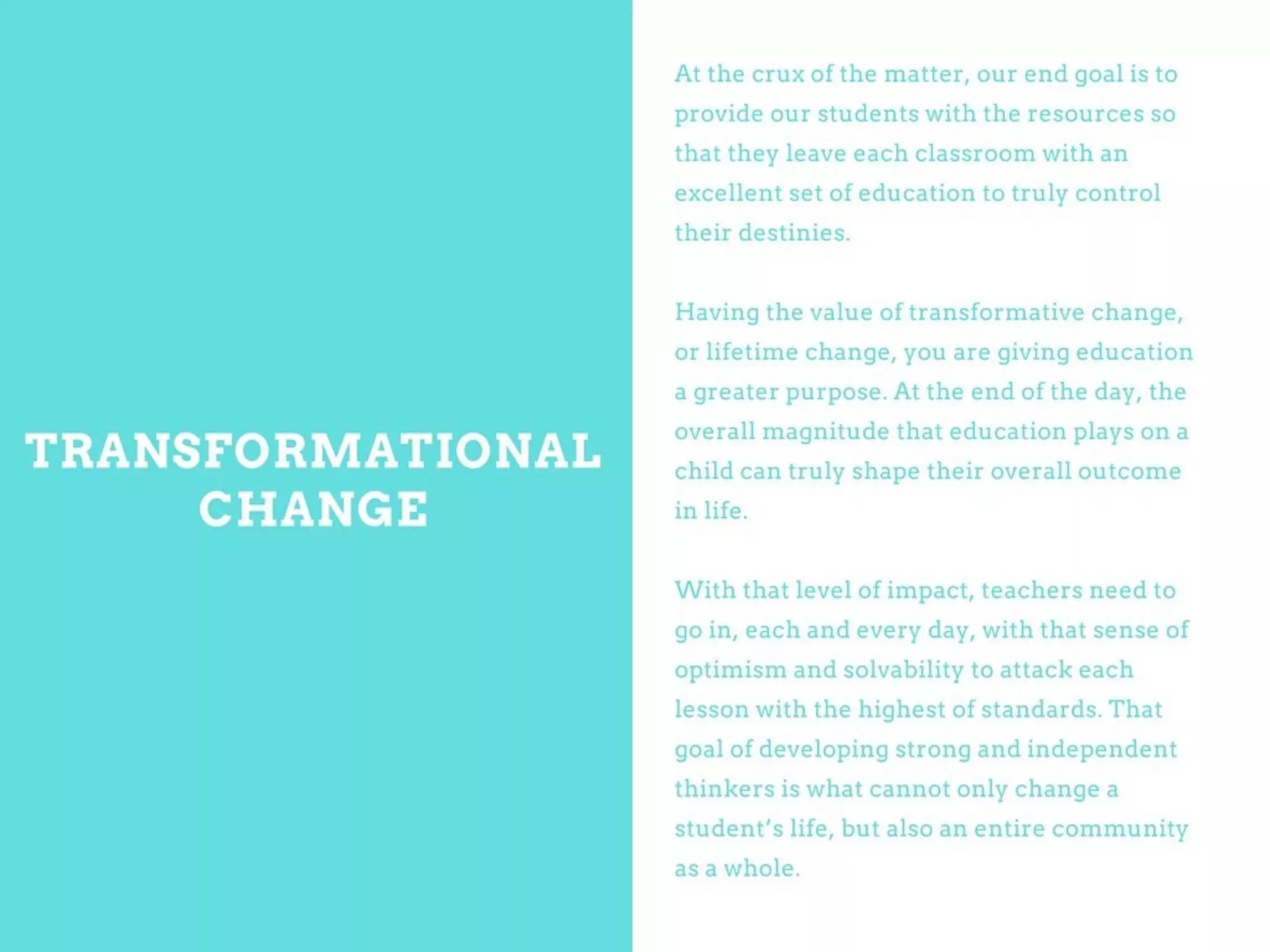 The Core Values as a Teacher by Noble Newman