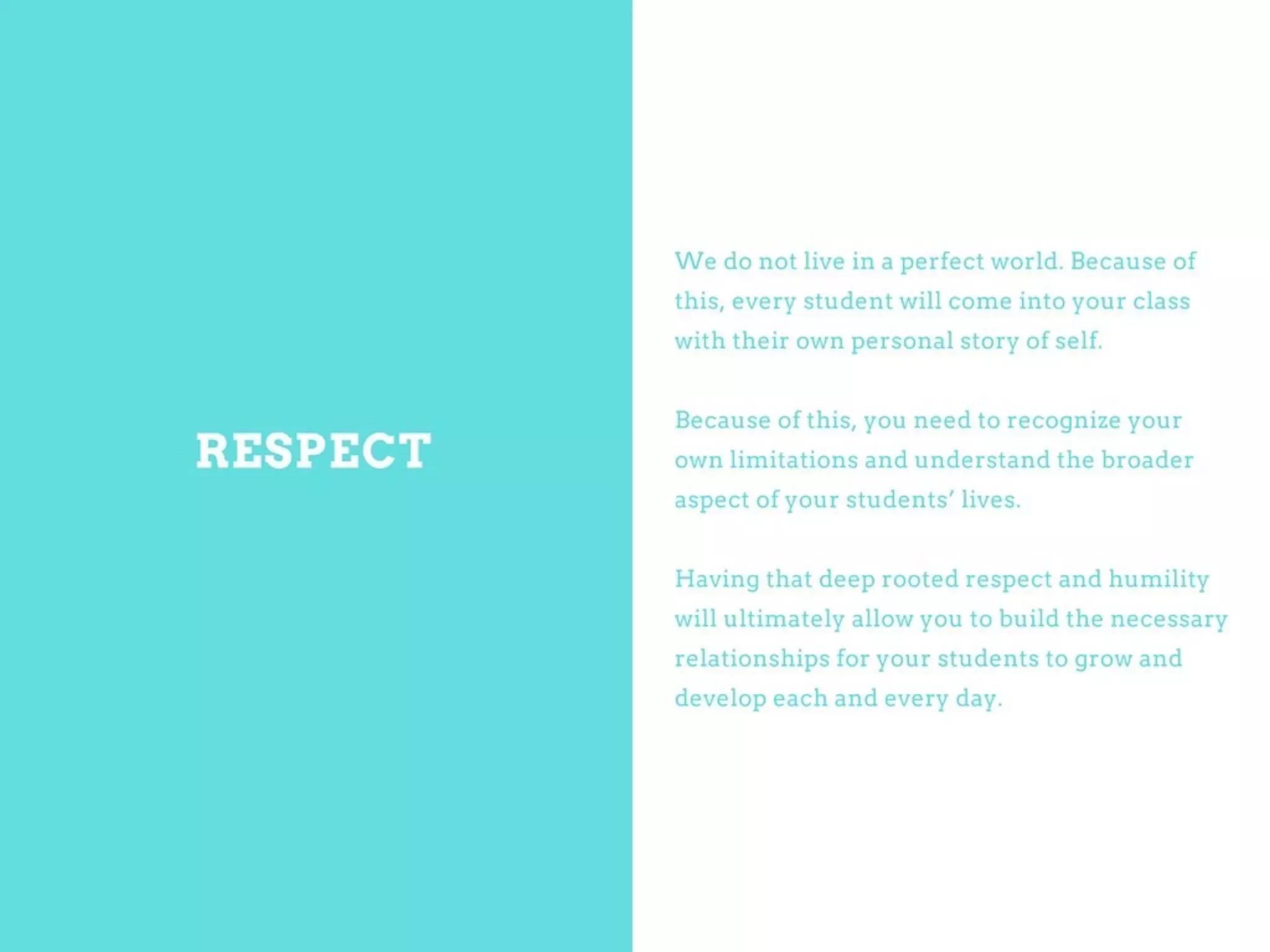 The Core Values as a Teacher by Noble Newman