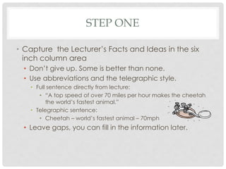 The cornell note taking system | PDF
